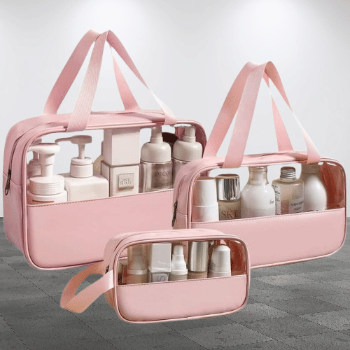     			Pack of 3 | Wash bag | Makeup Travel Pouch, Cosmetic Bag, Travel kit Pouch for Toiletries, Brushes and Cosmetics