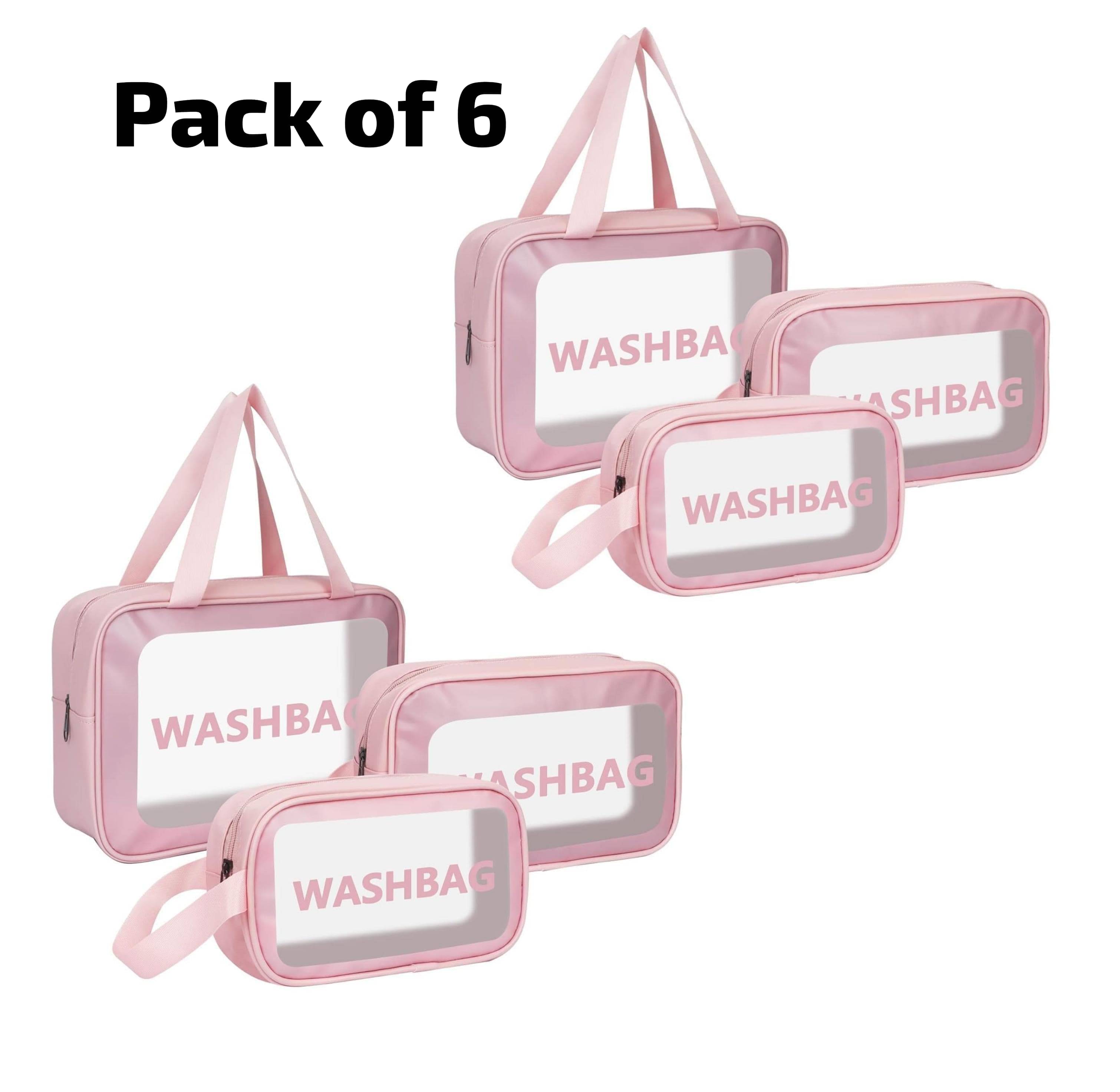     			SET OF 6 | Makeup Pouch Set, Cosmetic Organizer Bag for Women and Girls Travel Waterproof Toiletry Storage Kit