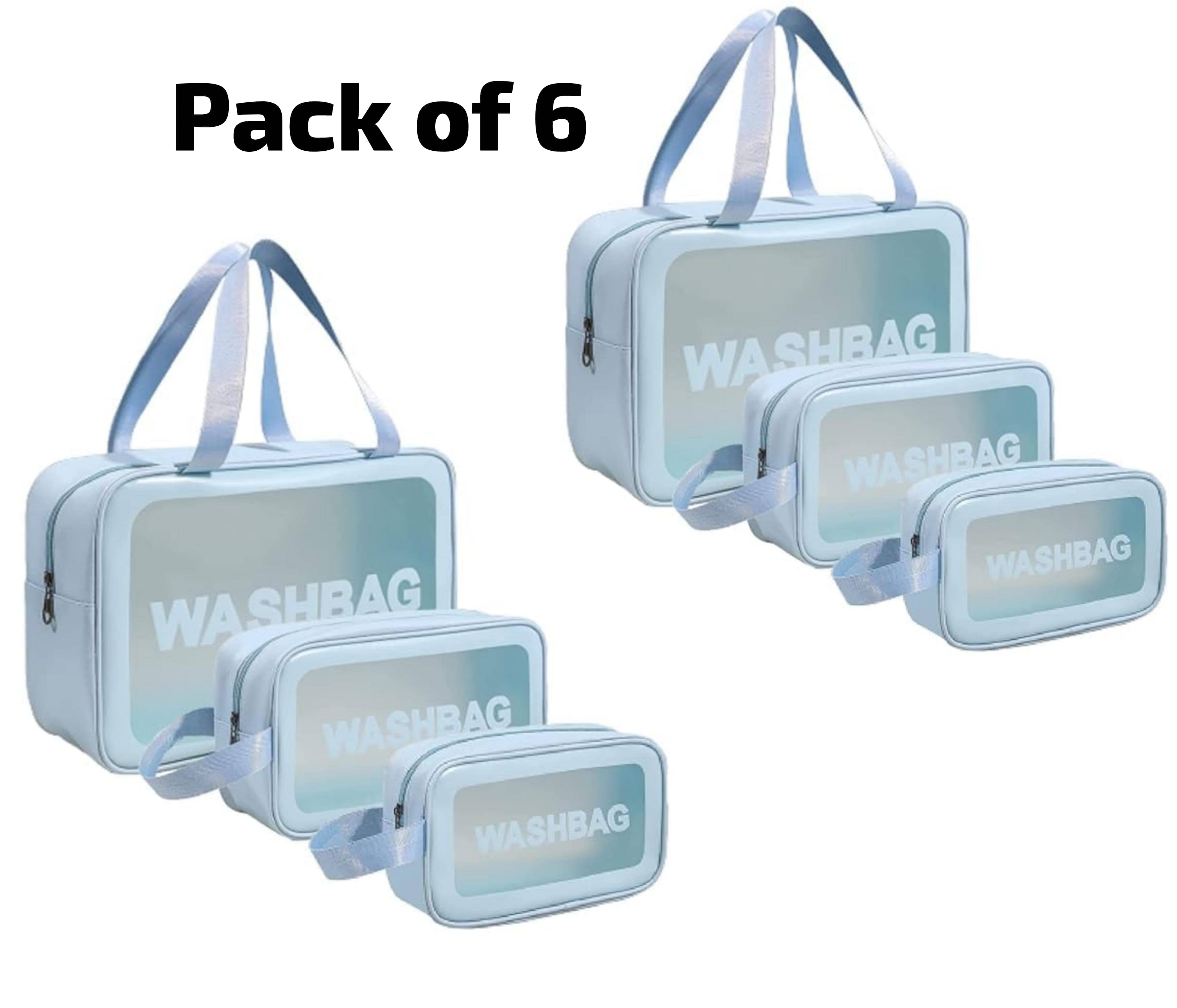     			SET OF 6 | Makeup Pouch Set, Cosmetic Organizer Bag for Women and Girls Travel Waterproof Toiletry Storage Kit