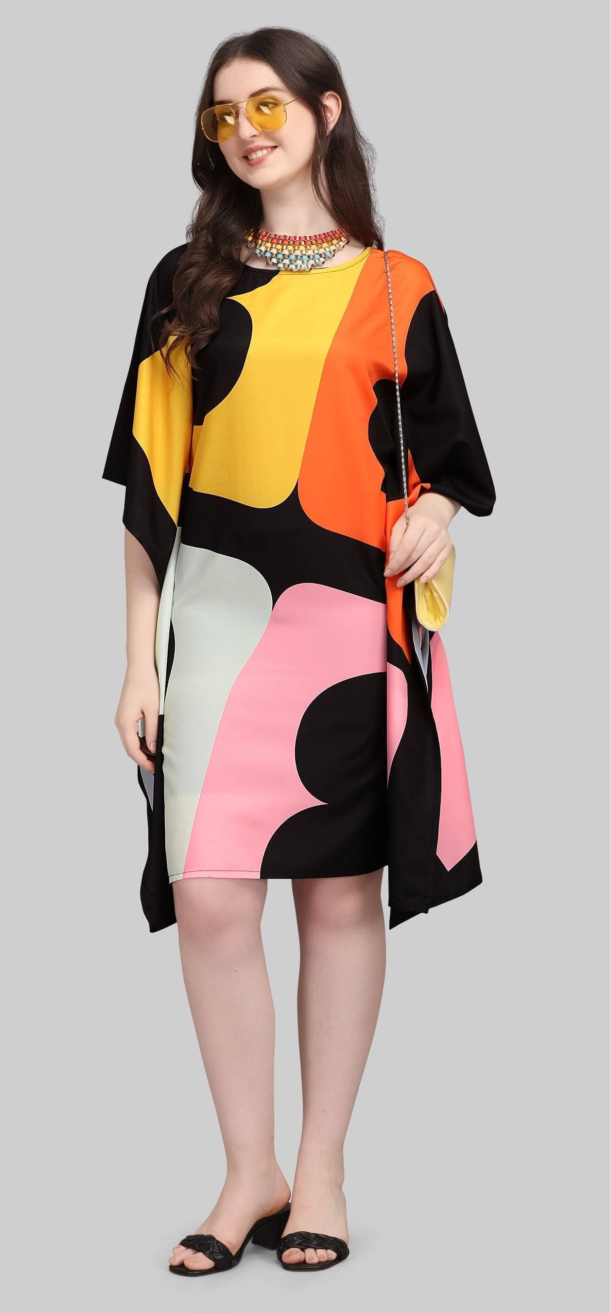 SILK SUTRA Women's Rayon Kaftan ( Multi Color )