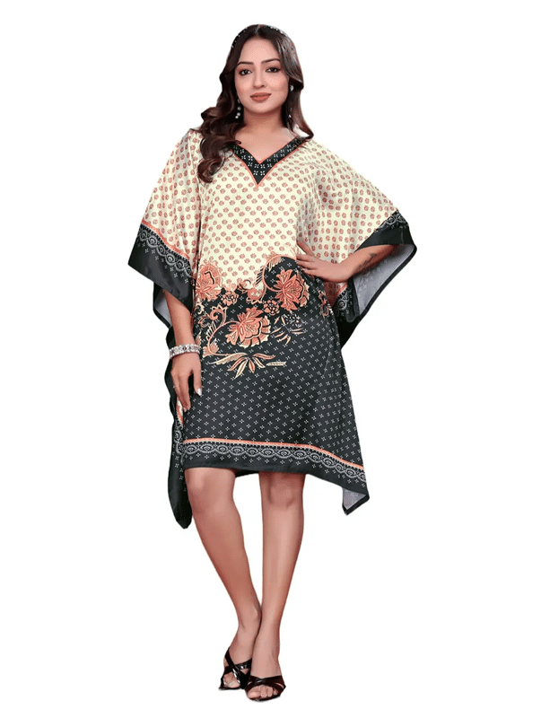 SILK SUTRA Women's Satin Kaftan ( Multicolor ) SILK SUTRA Women's Satin Kaftan ( Multicolor )