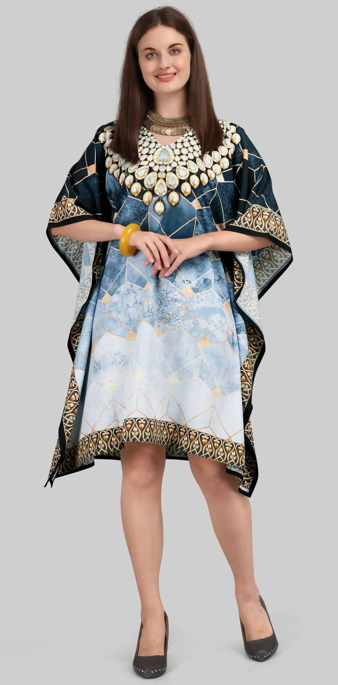 SILK SUTRA Women's Silk Kaftan ( Multicolor ) SILK SUTRA Women's Silk Kaftan ( Multicolor )