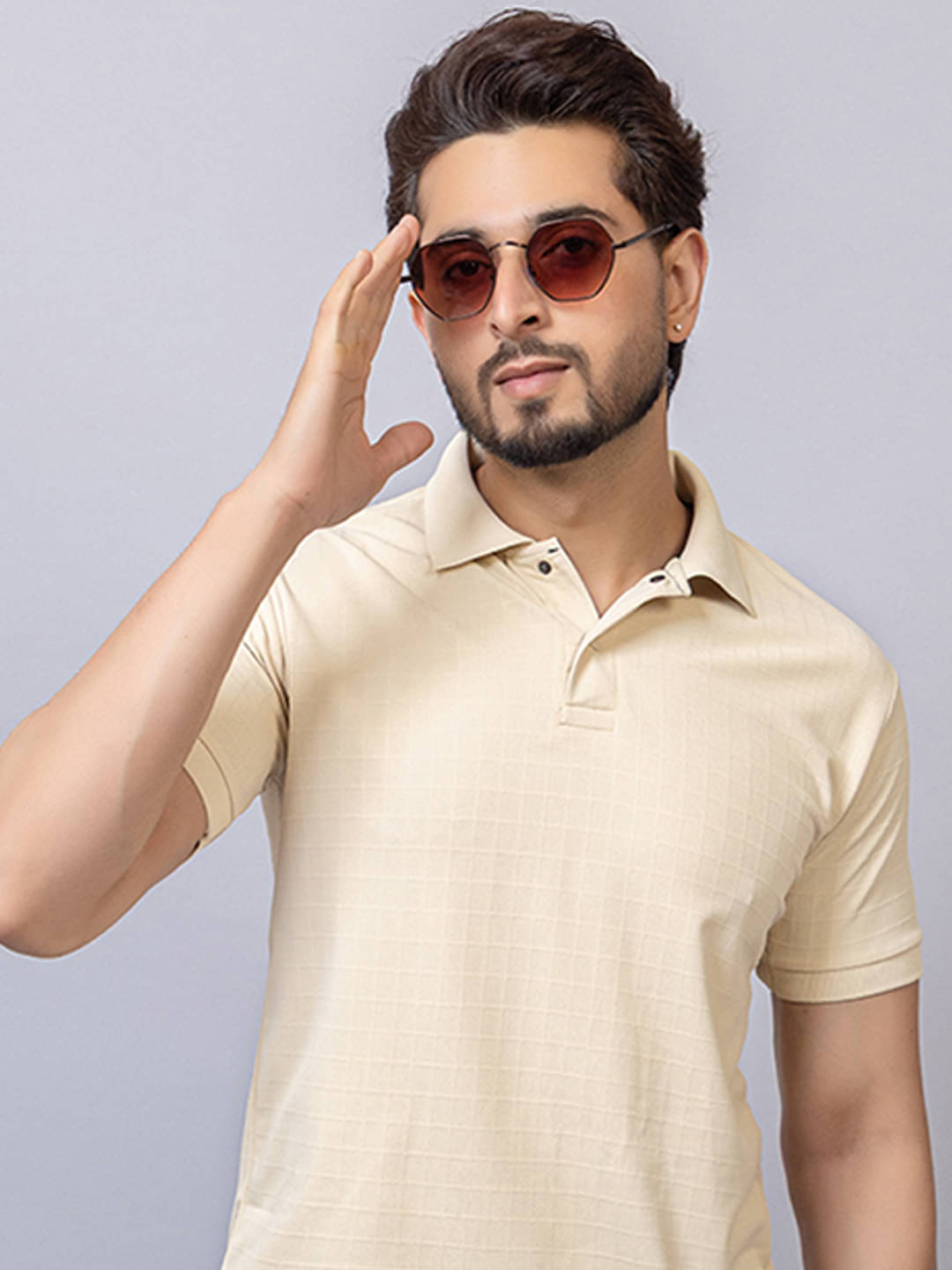     			TRIUS Men Polyester Regular Fit Self Design Polo T Shirt ( White )