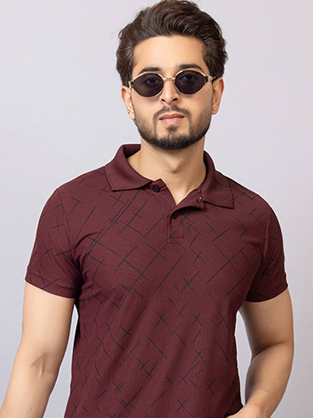 TRIUS Men Polyester Regular Fit Printed Polo T Shirt ( Maroon ) TRIUS Men Polyester Regular Fit Printed Polo T Shirt ( Maroon )