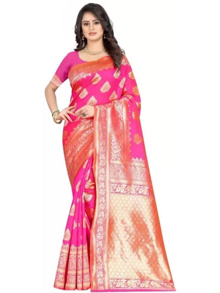 Today Deal Art Silk Embellished Saree With Unstitched Blouse Piece ( Magenta ) Today Deal Art Silk Embellished Saree With Unstitched Blouse Piece ( Magenta )