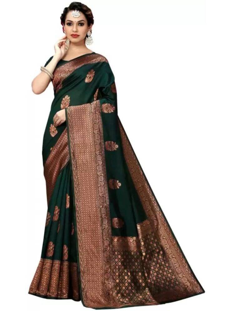 Today Deal Art Silk Embellished Saree With Unstitched Blouse Piece ( Green ) Today Deal Art Silk Embellished Saree With Unstitched Blouse Piece ( Green )