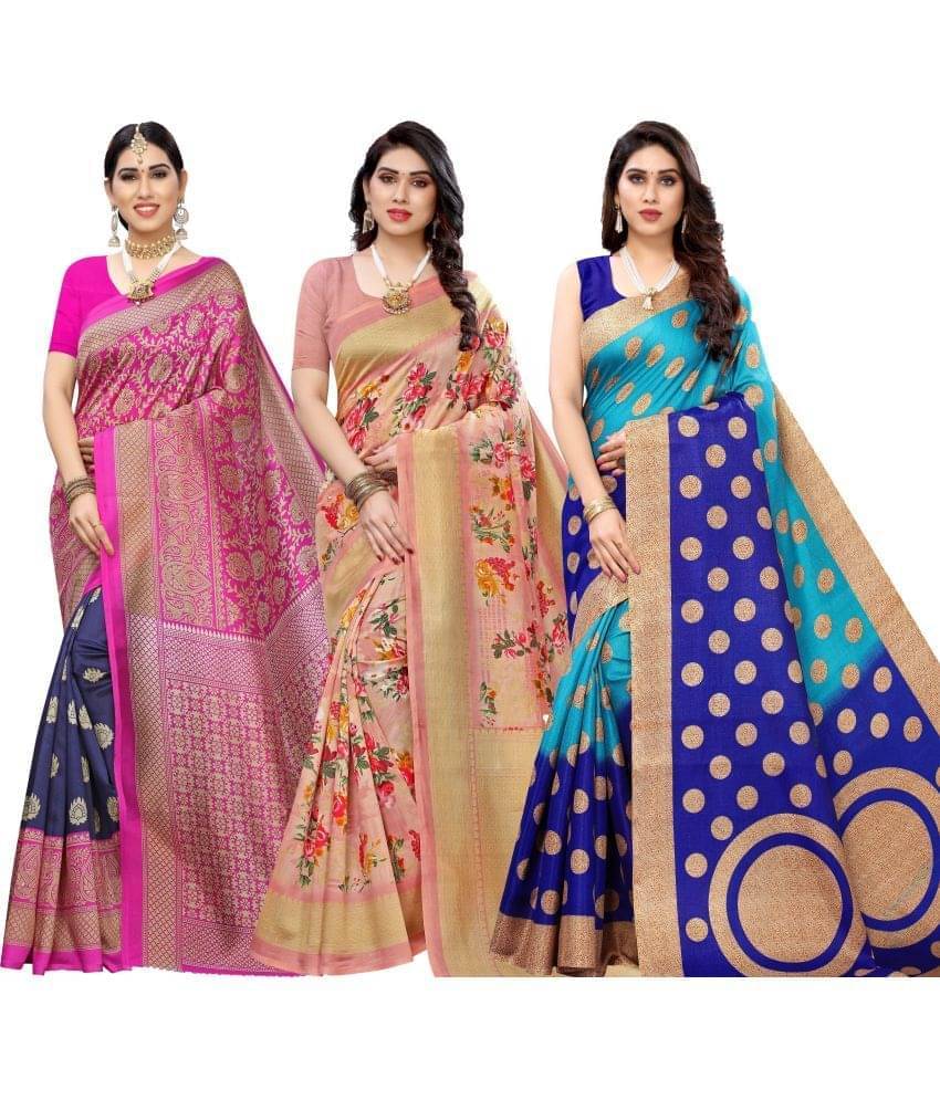 Today Deal Cotton Silk Solid Saree Without Blouse Piece ( Multicolor ) Today Deal Cotton Silk Solid Saree Without Blouse Piece ( Multicolor )