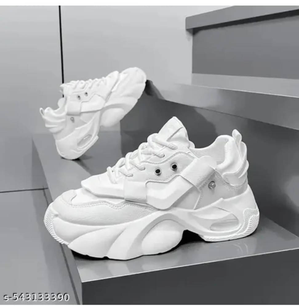     			TrendWalk Shoes Casual Sneakers For Men White White Men's Outdoor Shoes