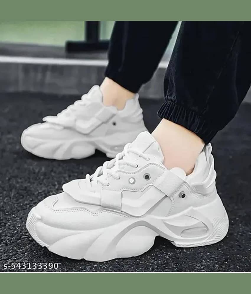 TrendWalk Shoes Sneakers For Men (White) White Men's Sneakers - Casual Shoes | Buy online on ZillyBuy