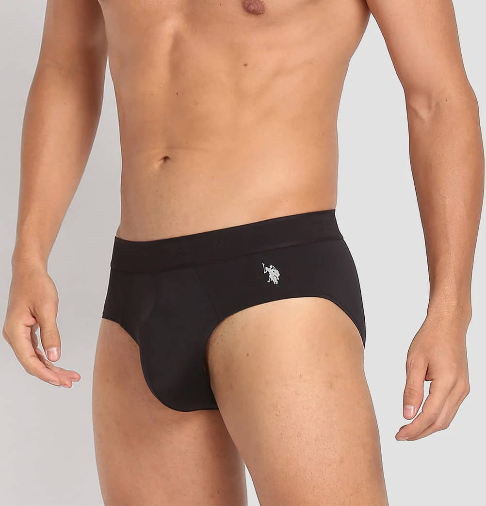     			US Polo Pack of 1 Nylon Briefs For Men's ( Black )