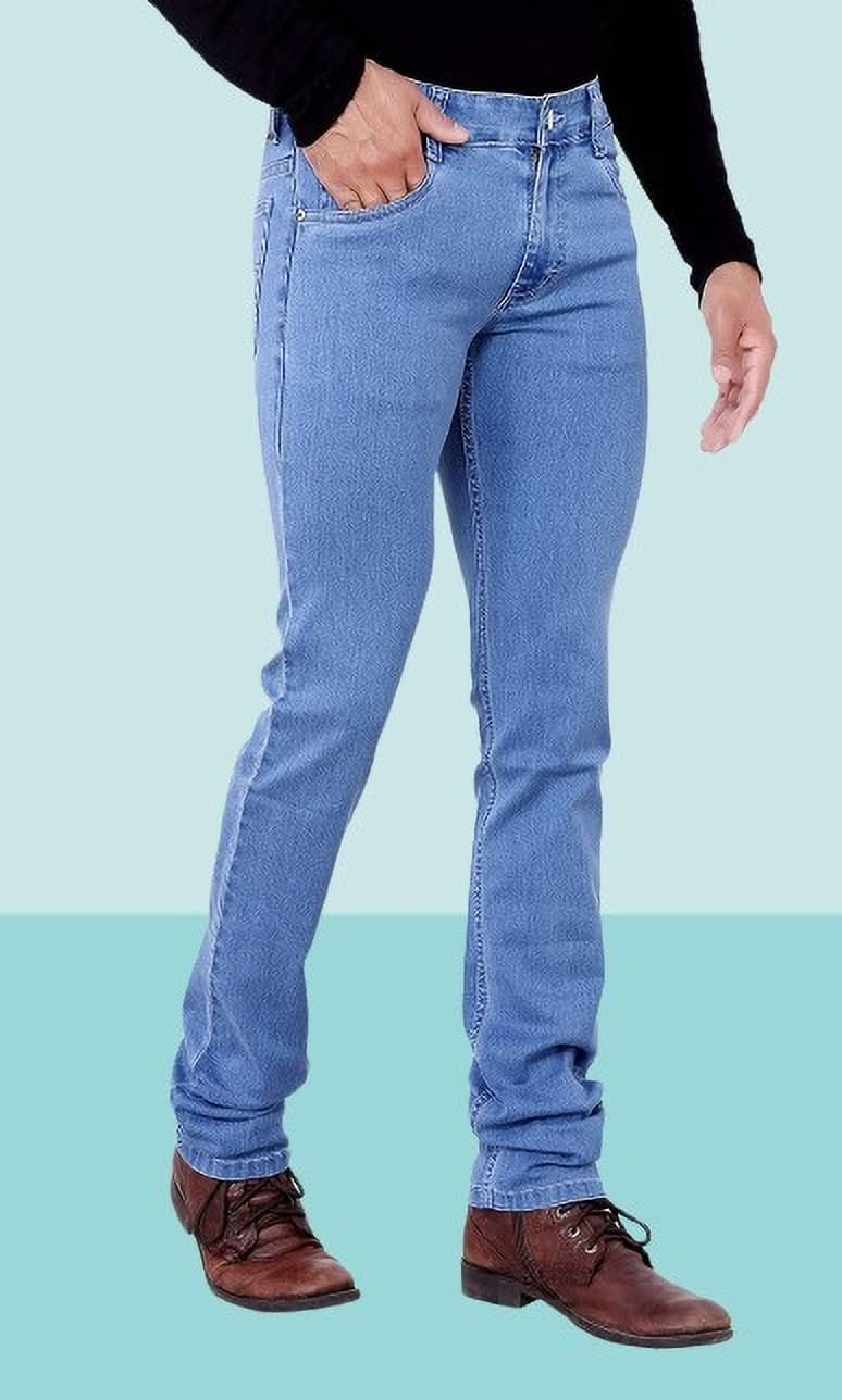     			WHATON Relaxed Washed Men's Jeans - Blue ( Pack of 1 )