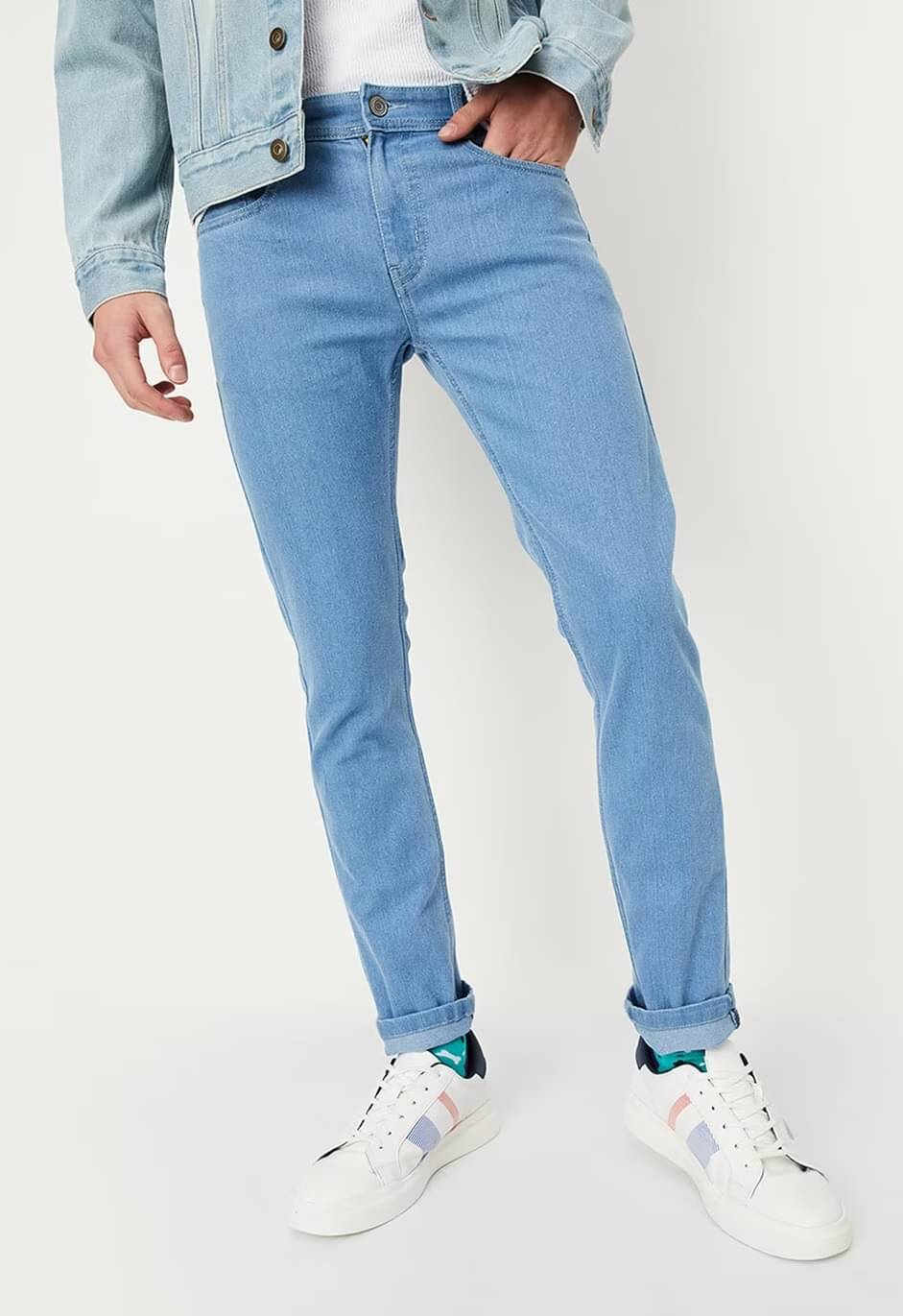     			WHATON Skinny Fit Clean Look Men's Jeans - Light Blue ( Pack of 1 )