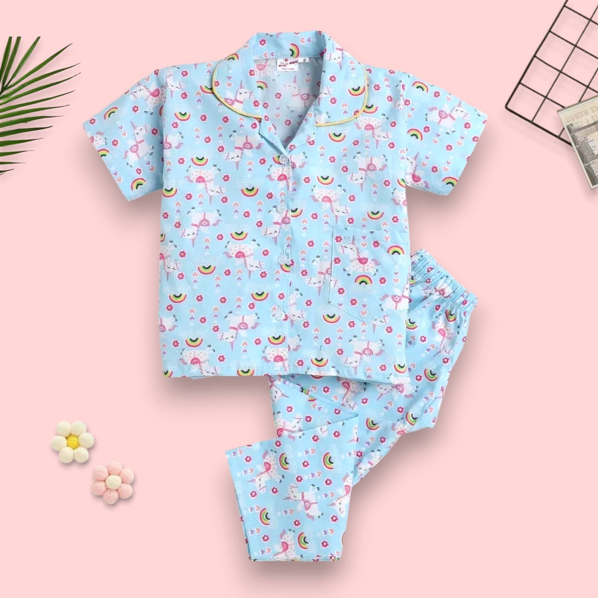 Woxaa Pack of 1 Boys 100% Cotton Nightsuit Set ( Multicolor ) Woxaa Pack of 1 Boys 100% Cotton Nightsuit Set ( Multicolor )