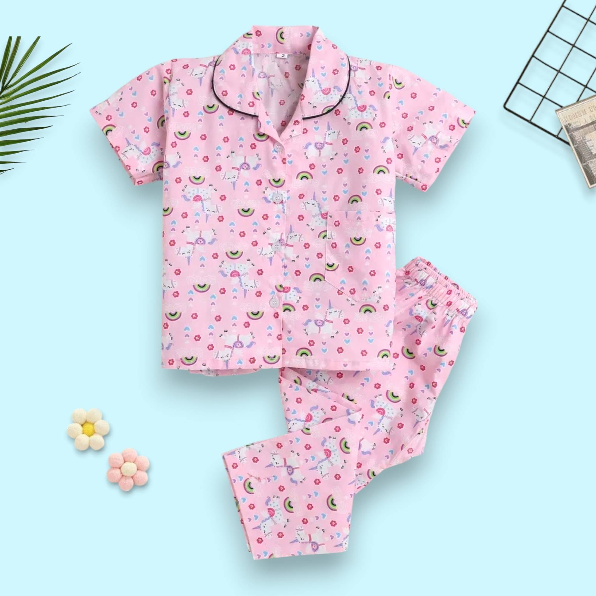 Woxaa Pack of 1 Boys 100% Cotton Nightsuit Set ( Multicolor ) Woxaa Pack of 1 Boys 100% Cotton Nightsuit Set ( Multicolor )