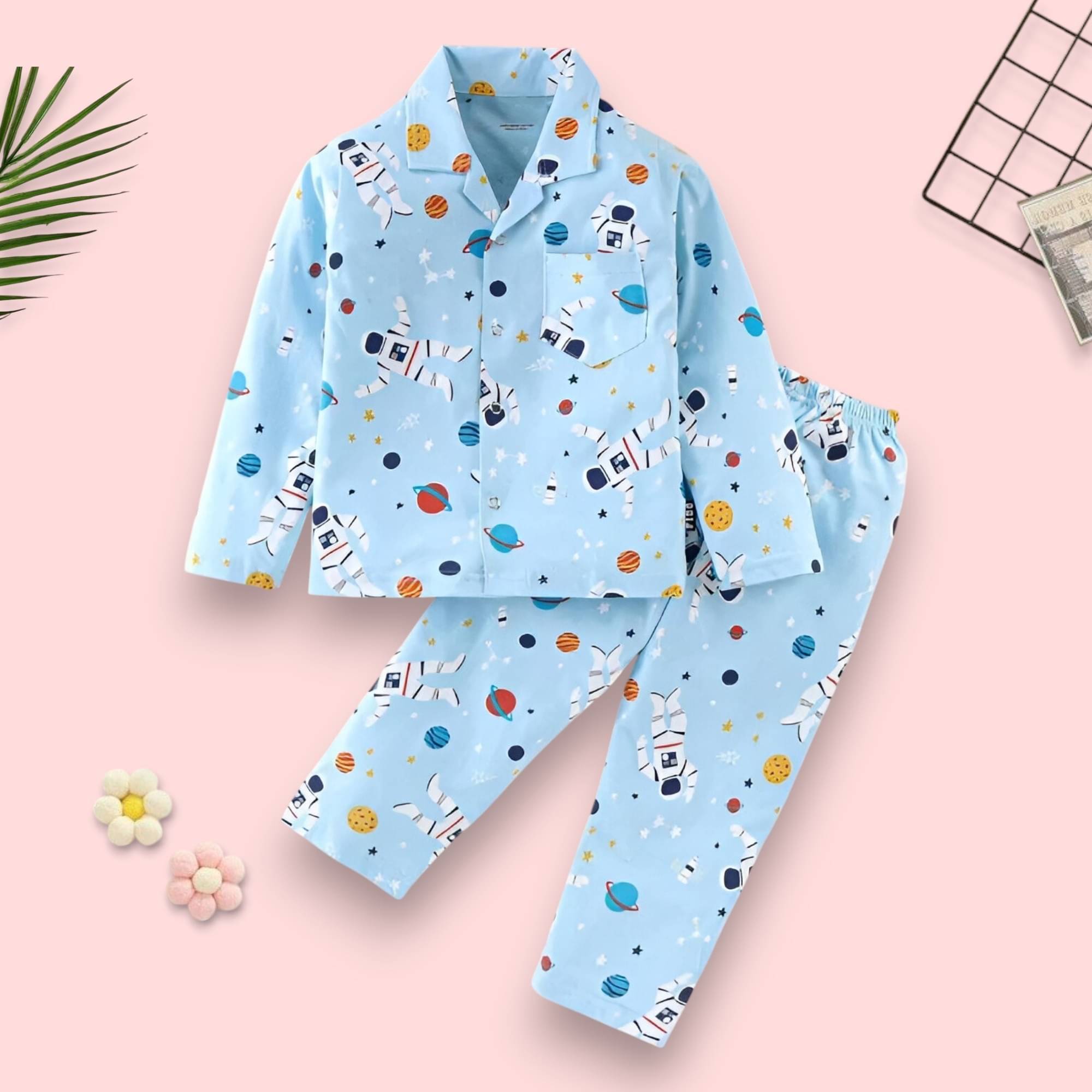     			Woxaa Pack of 1 Girls Cotton Nightsuit Set ( Multicolor 1 )