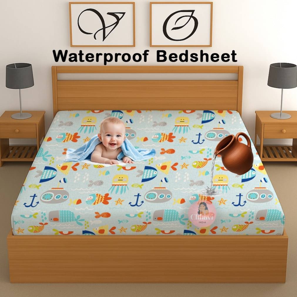 chhavi india Microfibre Animal Fitted 1 Bedsheet ( Double Bed ) - Sky Blue chhavi india Microfibre Animal Fitted 1 Bedsheet ( Double Bed ) - Sky Blue