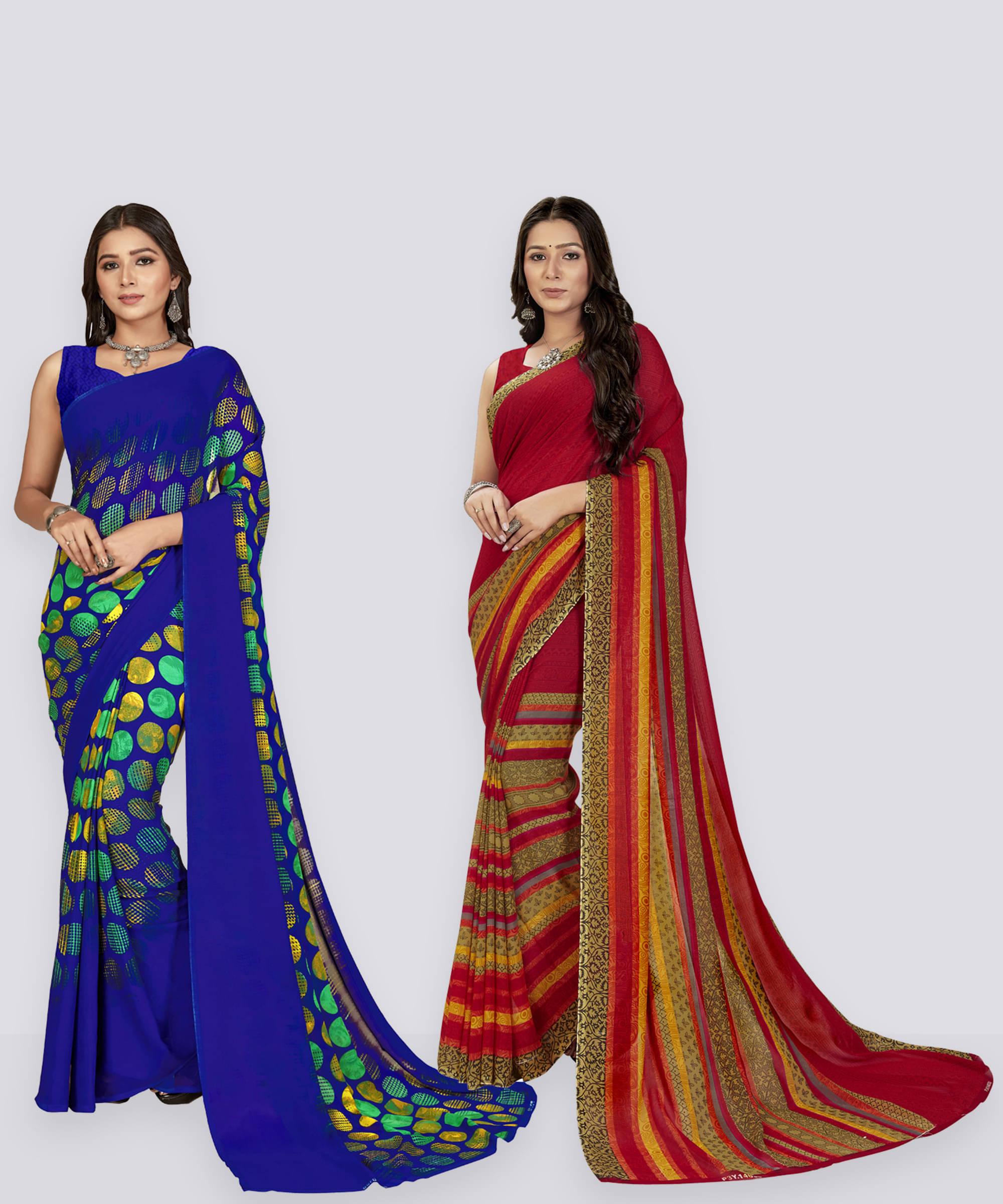 ANAND SAREES Georgette Printed Saree With Unstitched Blouse Piece ( Red ) ANAND SAREES Georgette Printed Saree With Unstitched Blouse Piece ( Red )