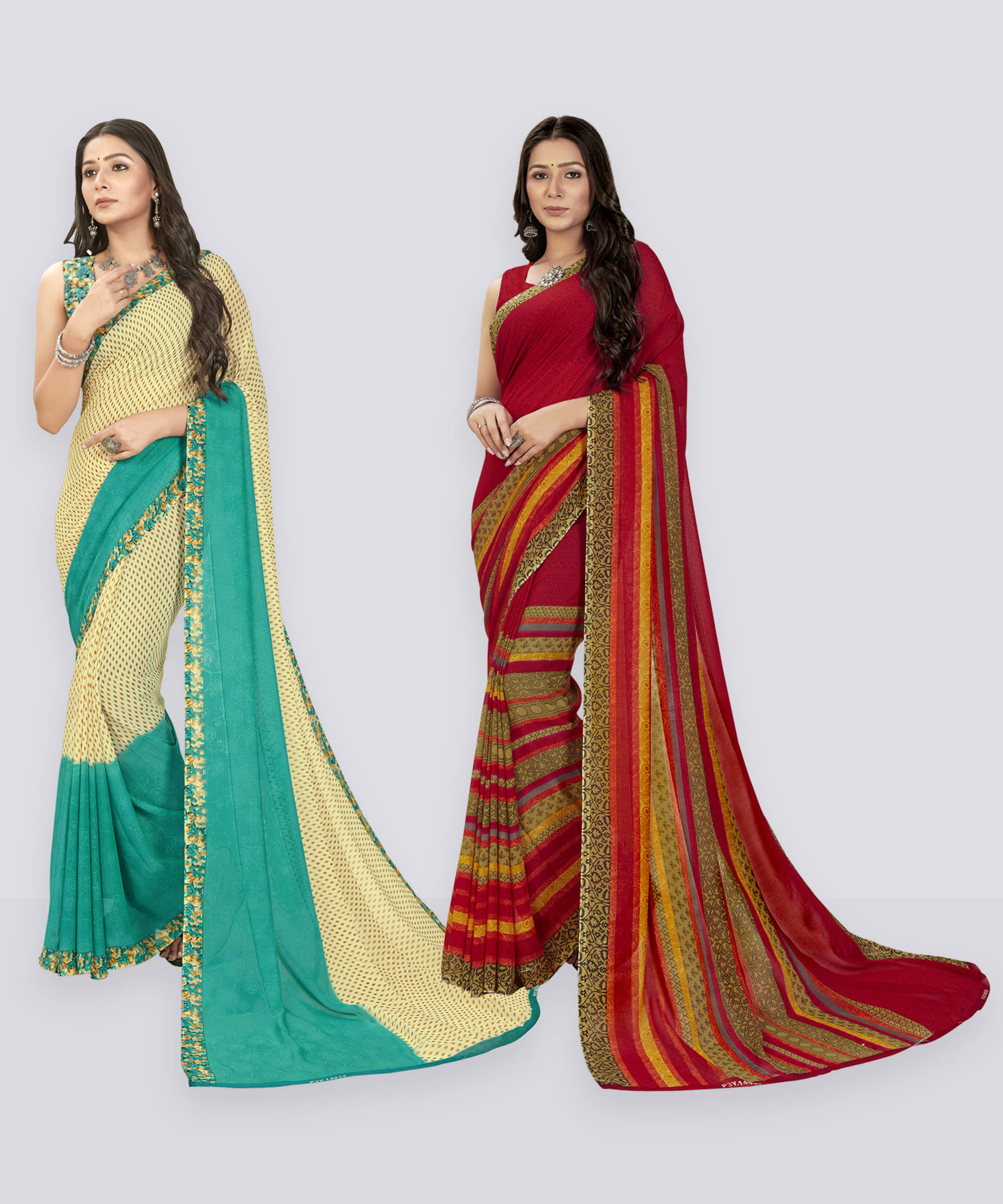 ANAND SAREES Georgette Printed Saree With Unstitched Blouse Piece ( Red )     			ANAND SAREES Georgette Printed Saree With Unstitched Blouse Piece ( Red )