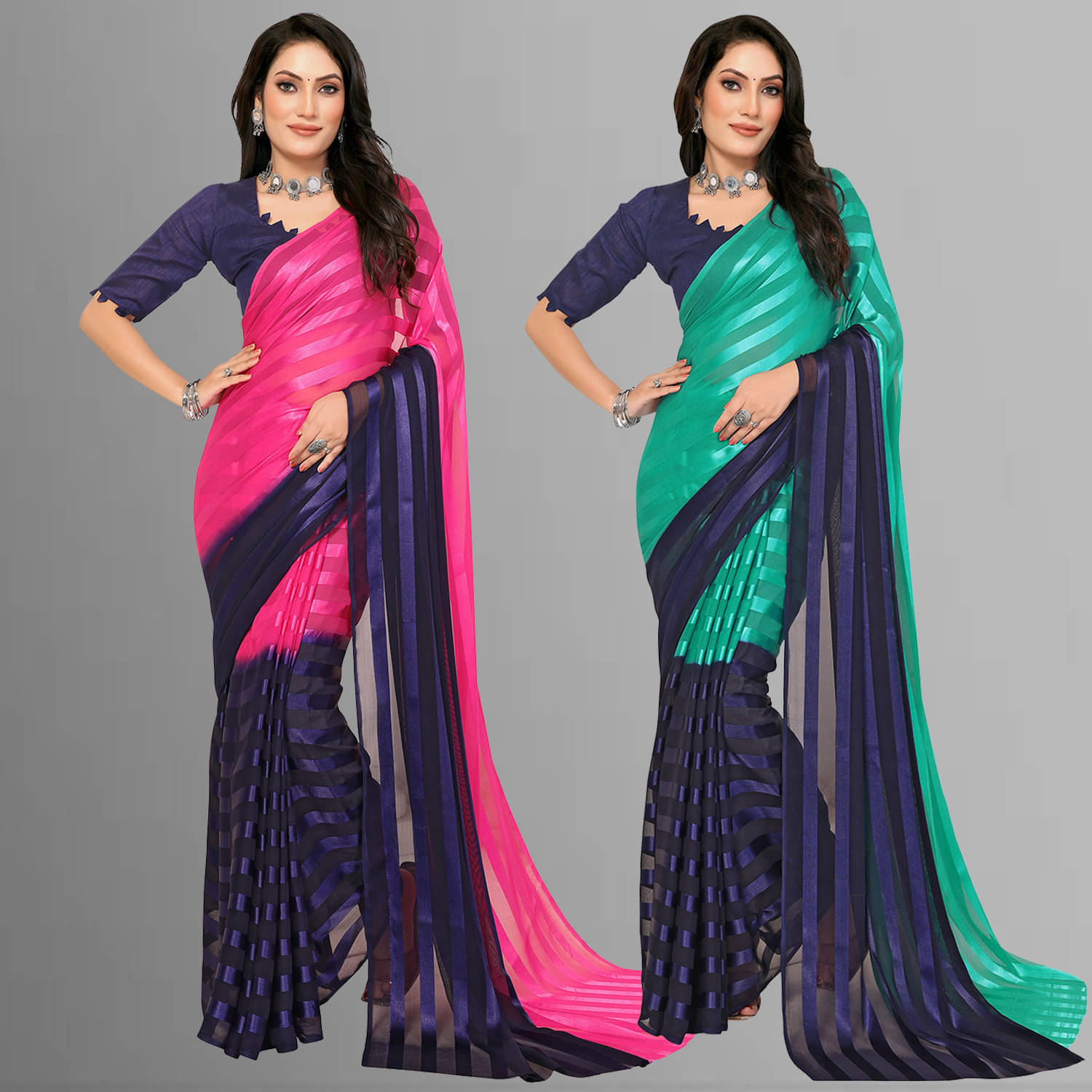 ANAND SAREES Satin Printed Saree With Unstitched Blouse Piece ( Multicolor ) ANAND SAREES Satin Printed Saree With Unstitched Blouse Piece ( Multicolor )