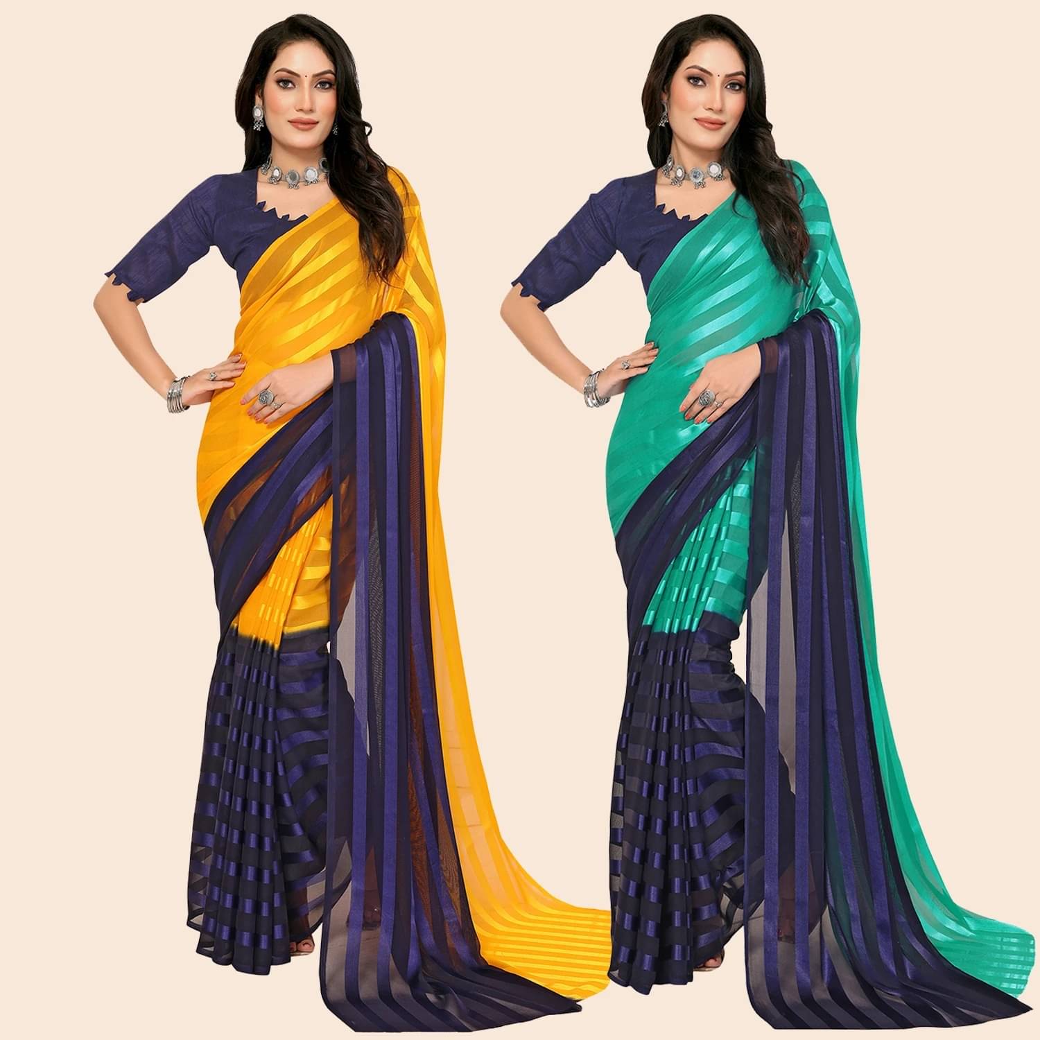 ANAND SAREES Satin Printed Saree With Unstitched Blouse Piece ( Multicolor ) ANAND SAREES Satin Printed Saree With Unstitched Blouse Piece ( Multicolor )