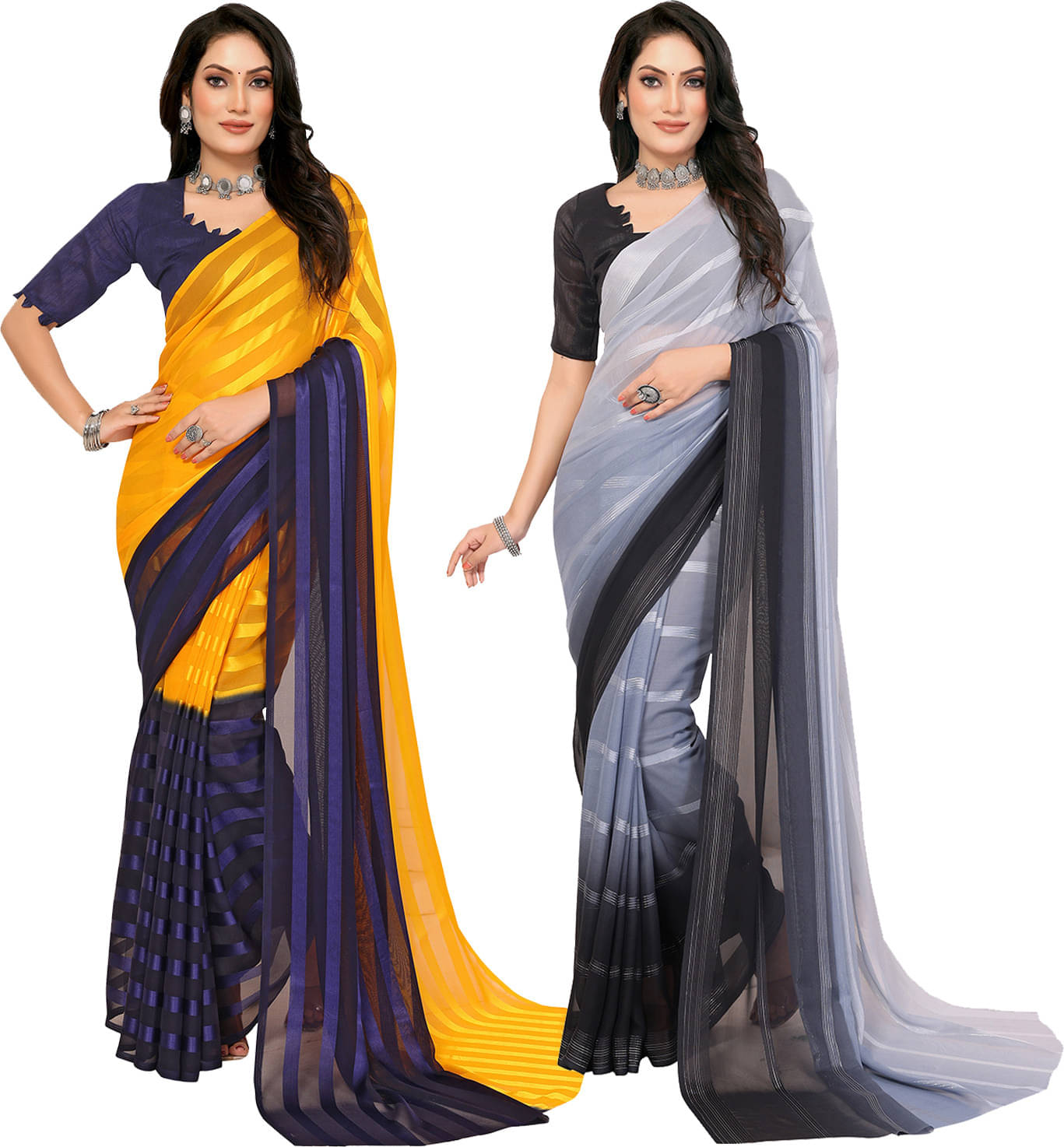 ANAND SAREES Satin Printed Saree With Unstitched Blouse Piece ( Multicolor ) ANAND SAREES Satin Printed Saree With Unstitched Blouse Piece ( Multicolor )