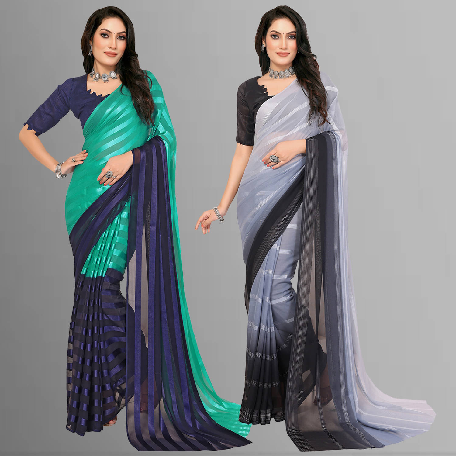 ANAND SAREES Satin Printed Saree With Unstitched Blouse Piece ( Multicolor ) ANAND SAREES Satin Printed Saree With Unstitched Blouse Piece ( Multicolor )