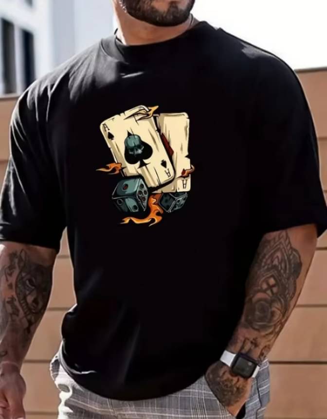     			Dear Happy Men Polyester Oversized Fit Printed T-Shirt ( Black )
