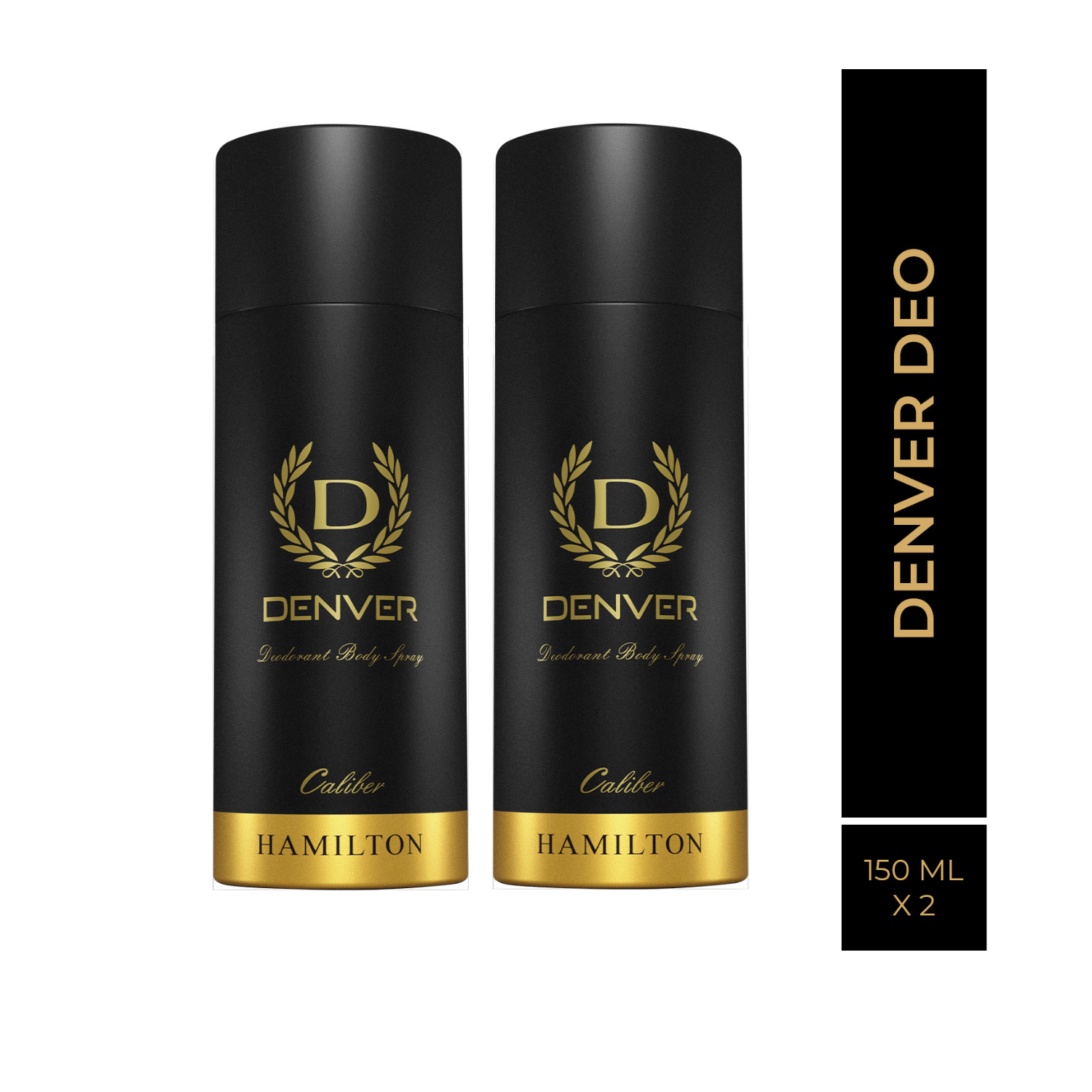     			Denver Caliber Long Lasting Deodorant Spray For Men 150 ml Each (Pack of 2)