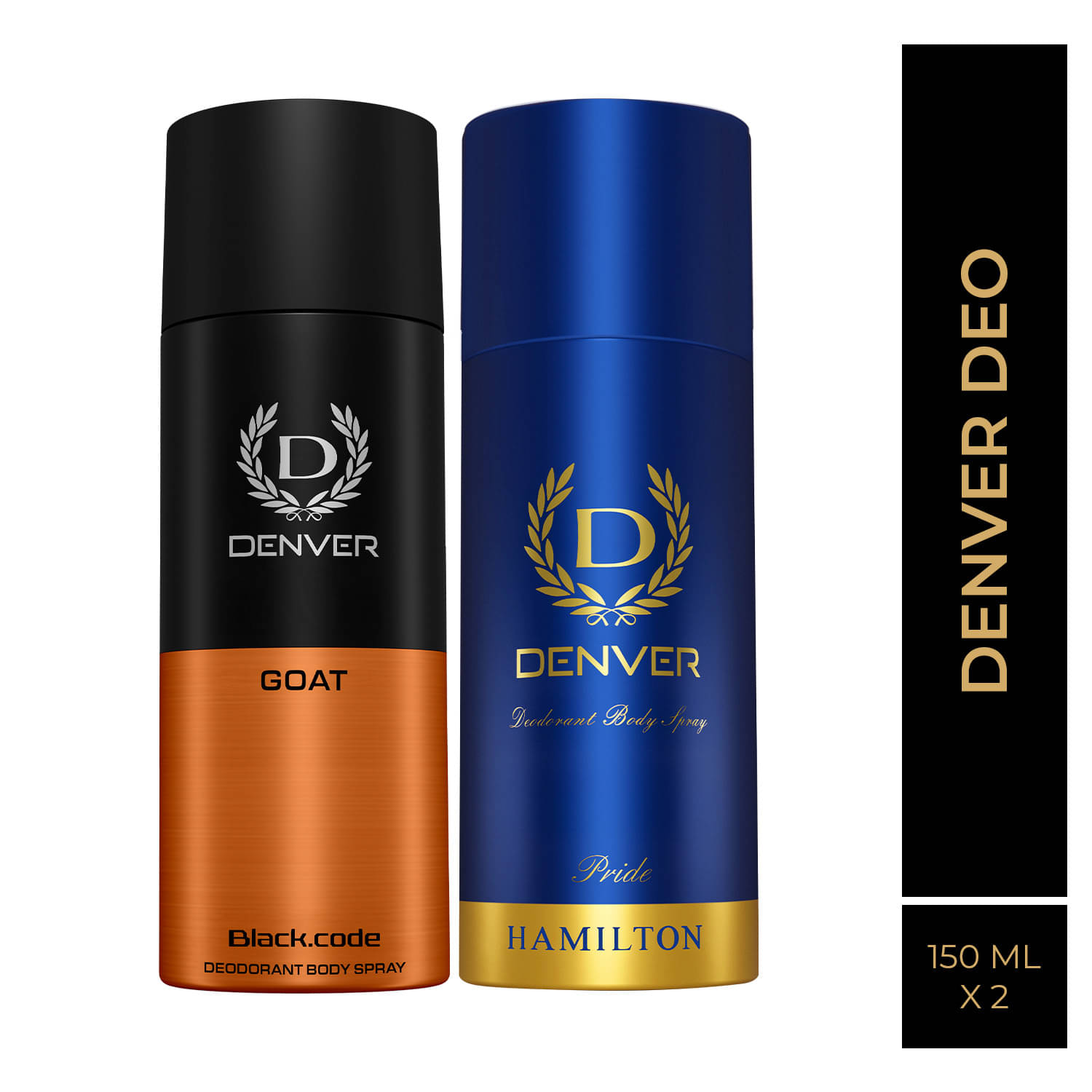 Denver Pride & Black Code Goat Long Lasting Deodorant Spray For Men 150 ml Each (Pack of 2) Denver Pride & Black Code Goat Long Lasting Deodorant Spray For Men 150 ml Each (Pack of 2)