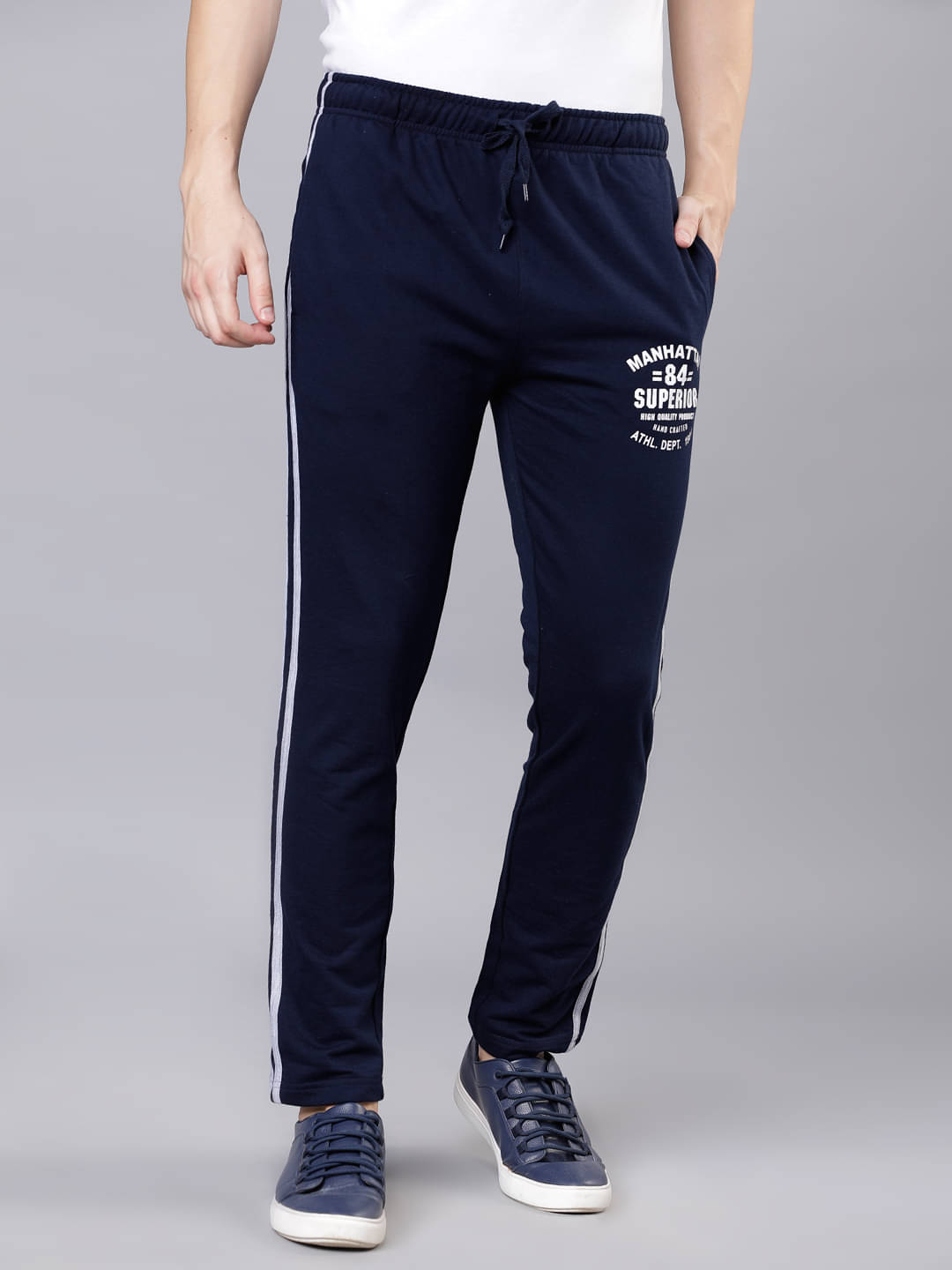    			Highlander Navy Blue Cotton Blend Men's Trackpants ( Pack of 1 )