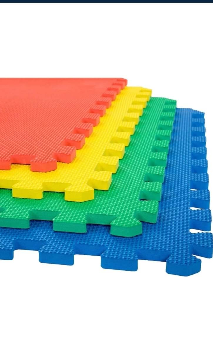     			Interlocking Foam Baby Play Mat-pack of 12 | 1 cm Thick 60x60 cm  Exercise Mat |Home Gym Nursery Playground Use Durable & Safe Activity Mat Set of 3-12 Tiles