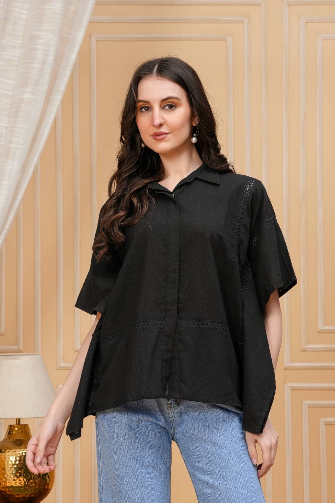 KAMLA ARTS Women's Cotton Kaftan ( Black ) KAMLA ARTS Women's Cotton Kaftan ( Black )