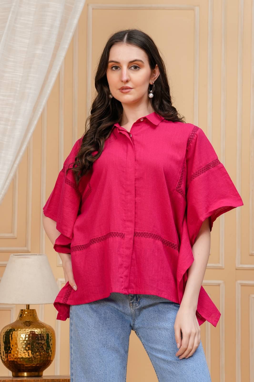 KAMLA ARTS Women's Cotton Kaftan ( Red ) KAMLA ARTS Women's Cotton Kaftan ( Red )