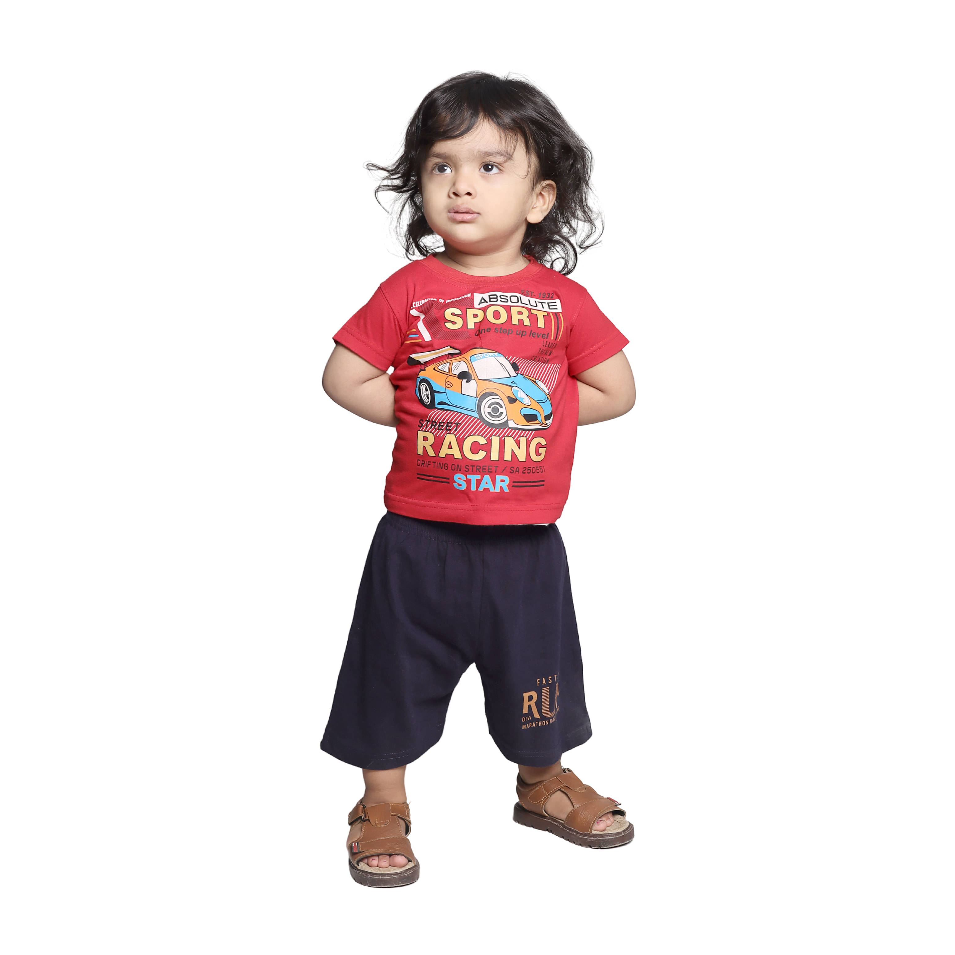     			Kidzee Kingdom Pack of 1 Baby Boys Cotton T-Shirt & Shorts Set ( Multicolor )