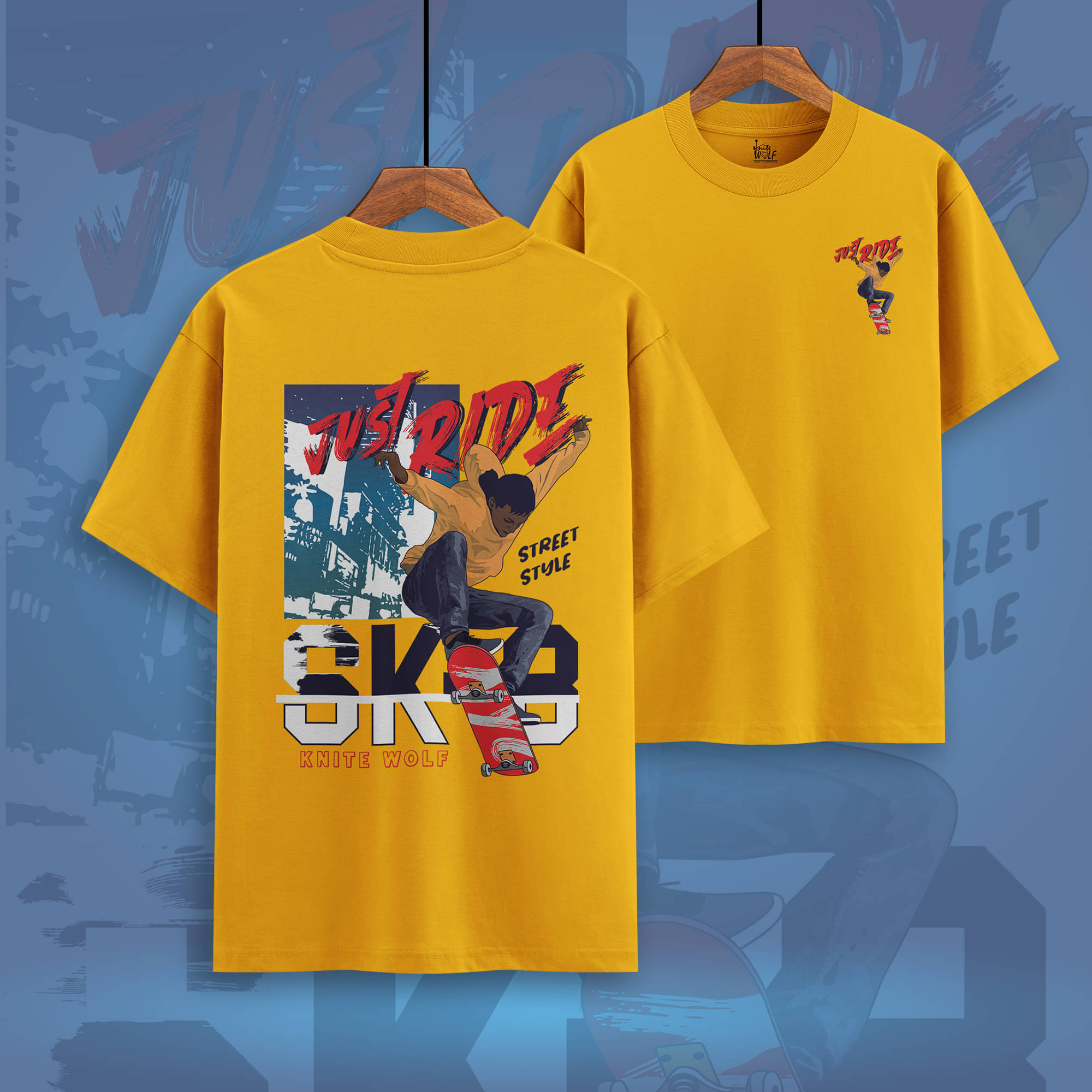 KniteWolf Men Cotton Oversized Fit Solid T-Shirt ( Yellow )     			KniteWolf Men Cotton Oversized Fit Solid T-Shirt ( Yellow )