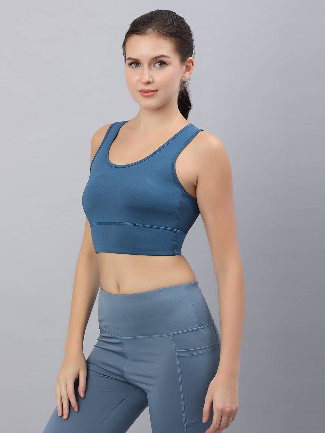     			LUXORA Blue Polyester Removable Padding Women's Sports Bra ( Pack of 1 )