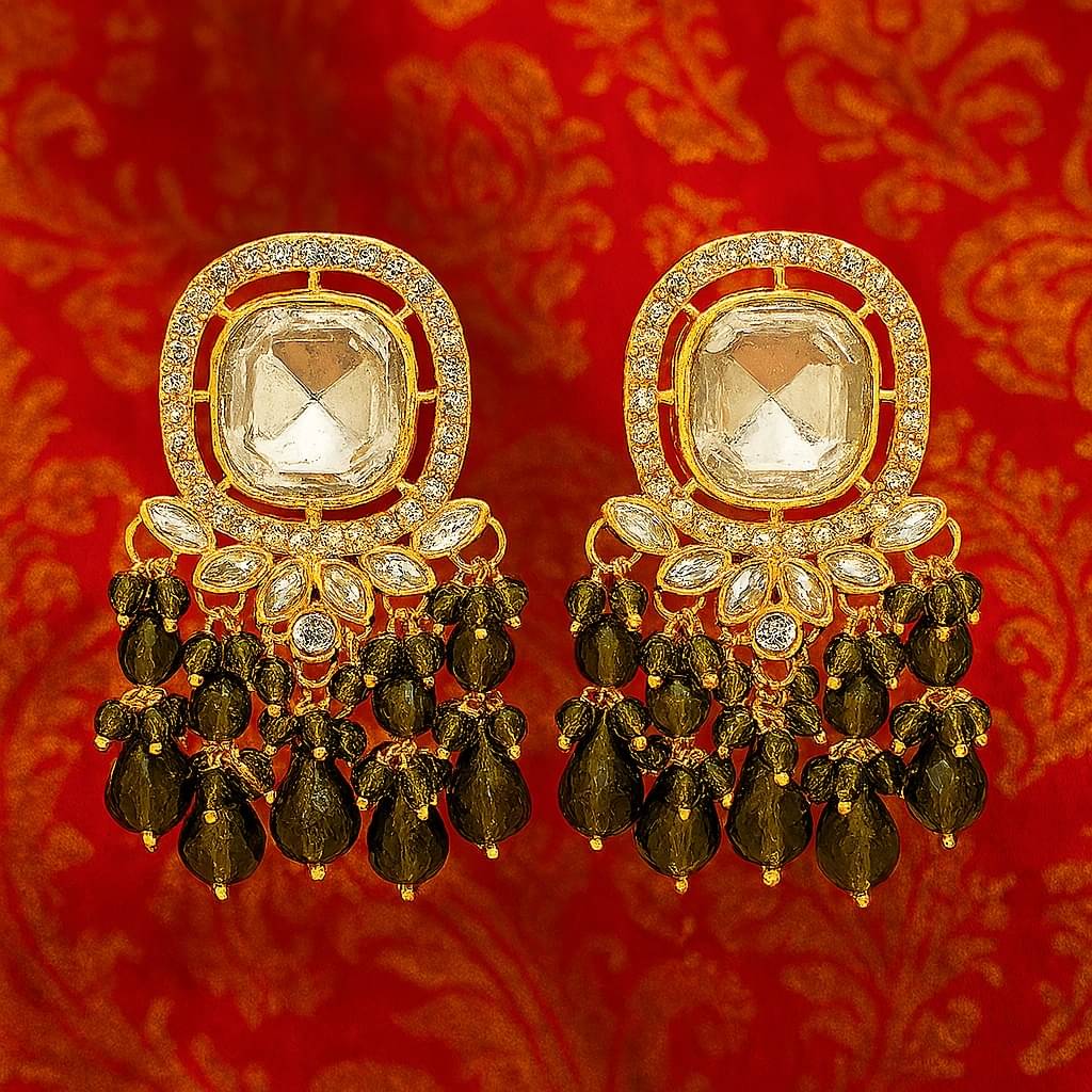     			Padmavati Bangles Olive Chandelier Earrings ( Pack of 1 )