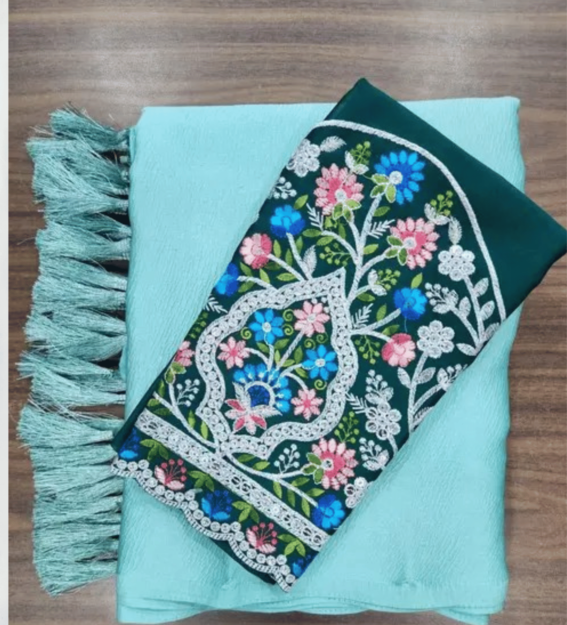     			Shree Sai Enterprise Art Silk Embellished Mysore Silk Sarees With Unstitched Blouse Piece ( Teal )