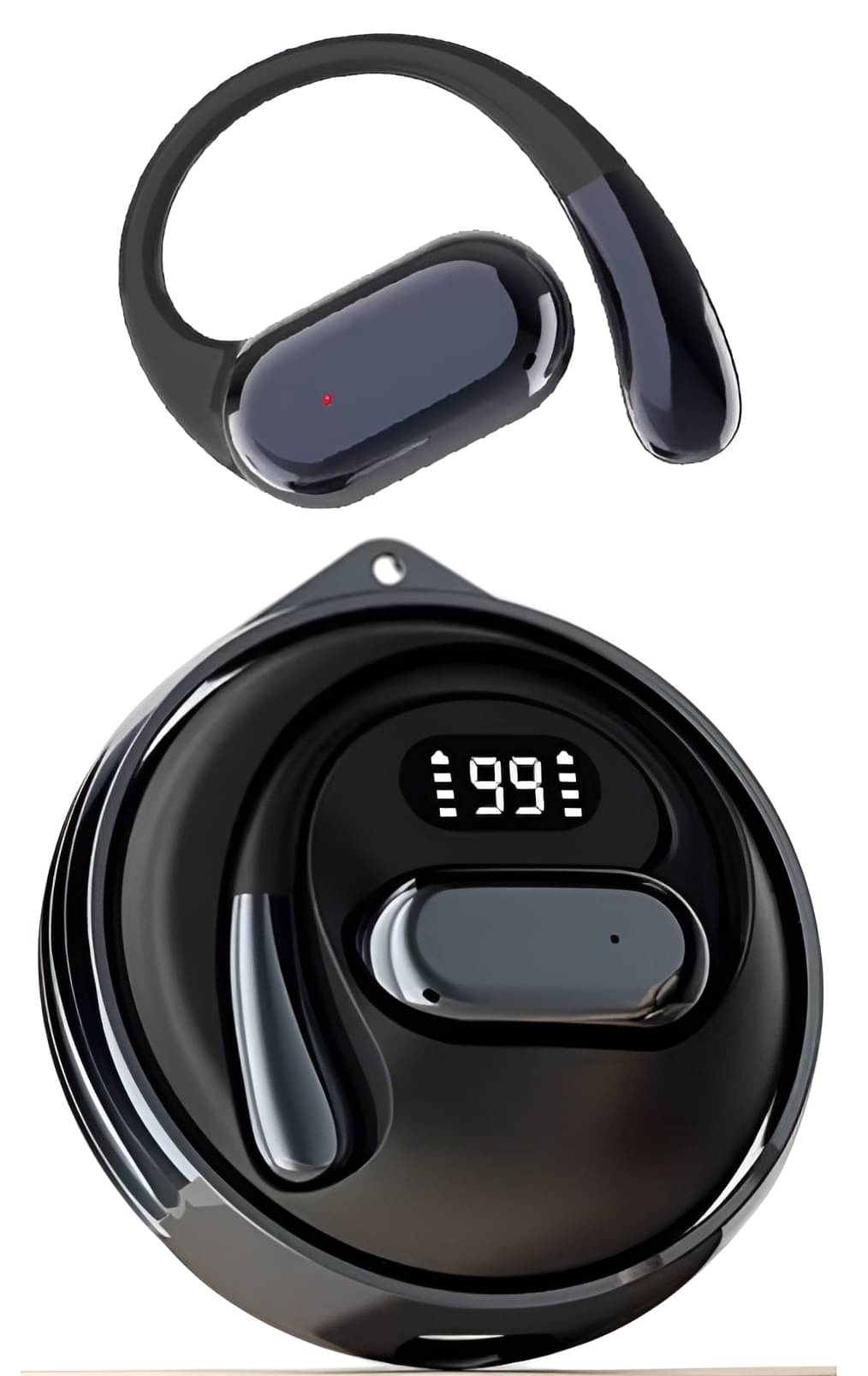     			VEHOP D88 OWS Open Ear TWS Earbuds | 45 Hrs of Playtime | Bluetooth v5.4 with AI-ENC | Skin Friendly Ear Hook | Environmental Awareness | 45ms Low Latency Gaming | IPX5 Water & Sweat Resistant