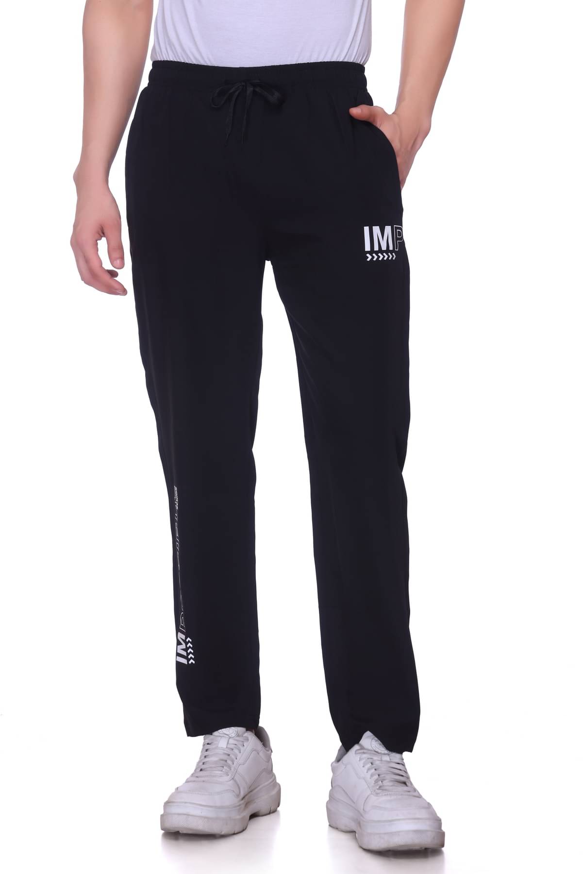 Xenios Black Cotton Blend Men's Trackpants ( Pack of 1 ) Xenios Black Cotton Blend Men's Trackpants ( Pack of 1 )