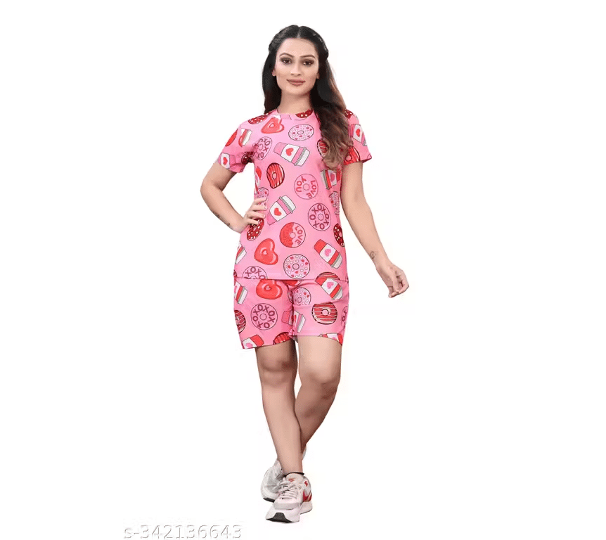     			ZIPOX Multi Color Cotton Blend Women's Nightwear Nightsuit Sets ( Pack of 1 )