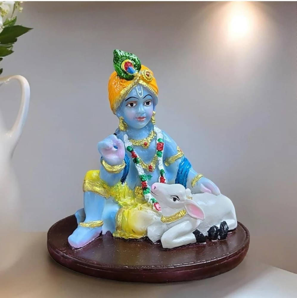     			anmolg Resin Lord Krishna Idol ( 11 cm )