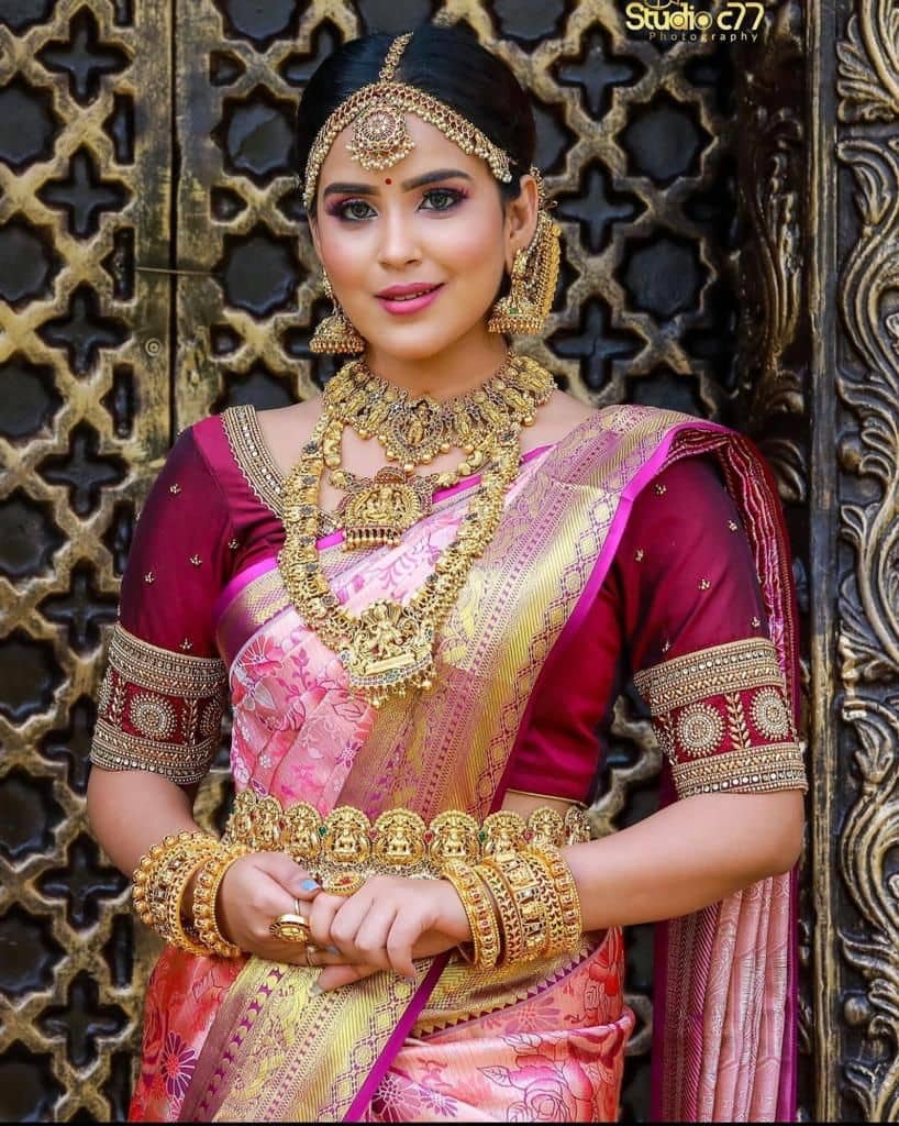 fab woven Art Silk Woven Kanjeevaram Sarees With Unstitched Blouse Piece ( Pink ) - Sarees | Buy online on ZillyBuy