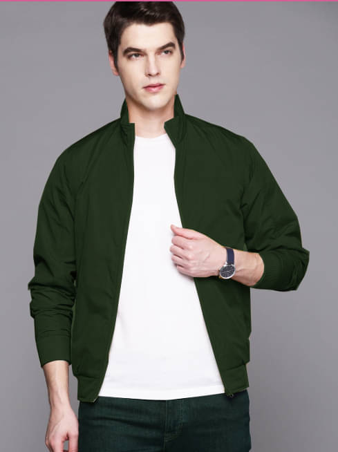 fashlook Polyester Men's Biker Jacket - Dark Green ( Pack of 1 ) fashlook Polyester Men's Biker Jacket - Dark Green ( Pack of 1 )