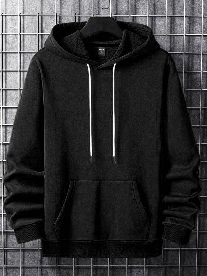 fashlook Woollen Hooded Men's Sweatshirt - Black ( Pack of 1 )     			fashlook Woollen Hooded Men's Sweatshirt - Black ( Pack of 1 )