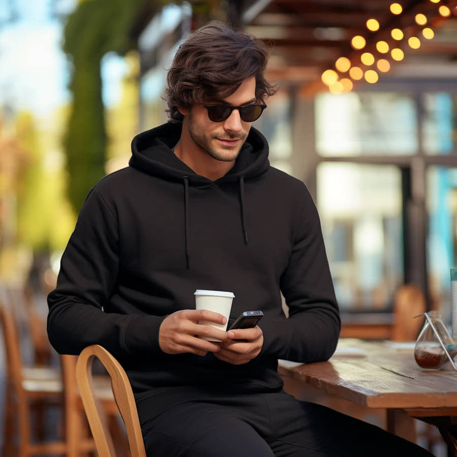 fashlook Woollen Hooded Men's Sweatshirt - Black ( Pack of 1 ) fashlook Woollen Hooded Men's Sweatshirt - Black ( Pack of 1 )