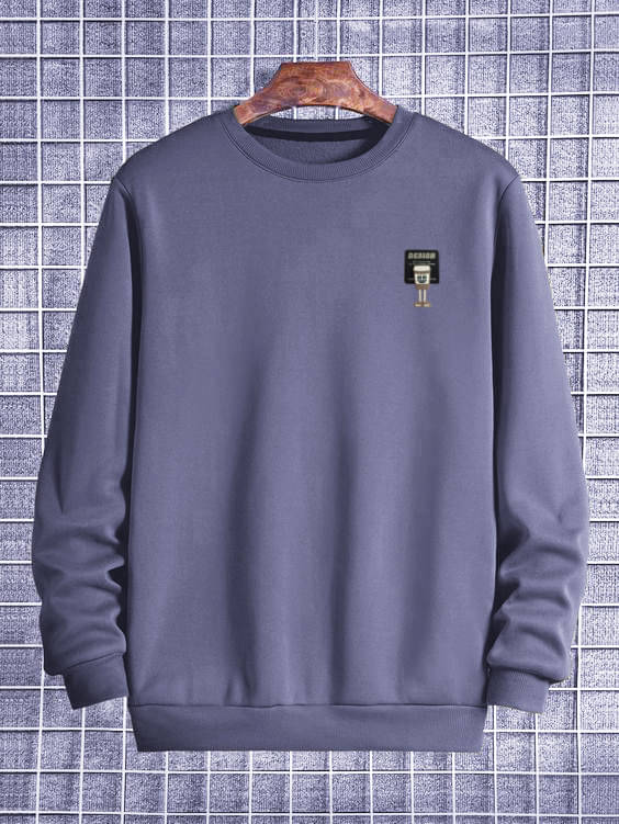 fashlook Woollen Round Neck Men's Sweatshirt - Grey ( Pack of 1 ) fashlook Woollen Round Neck Men's Sweatshirt - Grey ( Pack of 1 )
