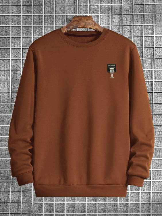 fashlook Woollen Round Neck Men's Sweatshirt - Rust ( Pack of 1 ) fashlook Woollen Round Neck Men's Sweatshirt - Rust ( Pack of 1 )
