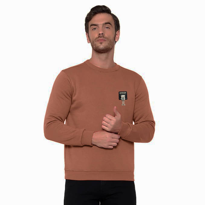     			fashlook Woollen Round Neck Men's Sweatshirt - Rust ( Pack of 1 )