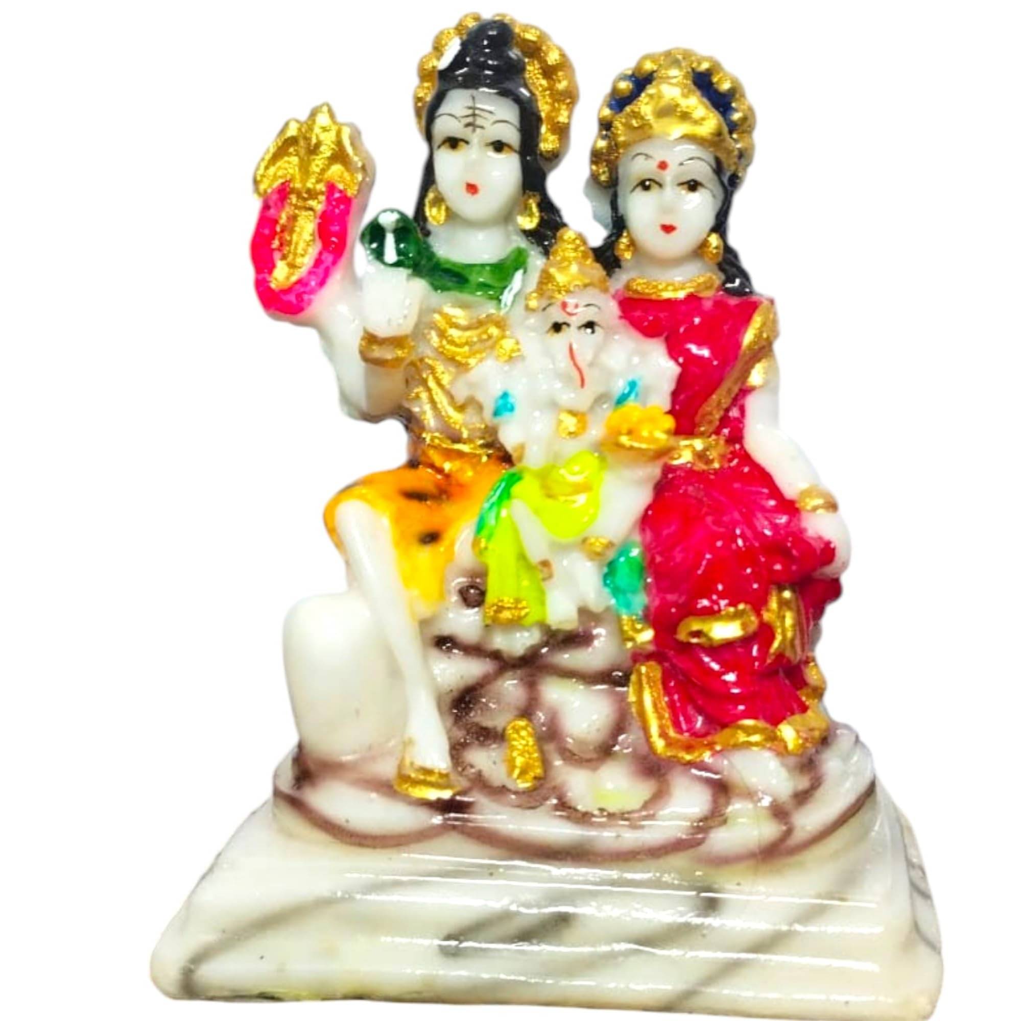 shree jinvar decor Polyresin Shiv Family Idol ( 10 cm ) shree jinvar decor Polyresin Shiv Family Idol ( 10 cm )